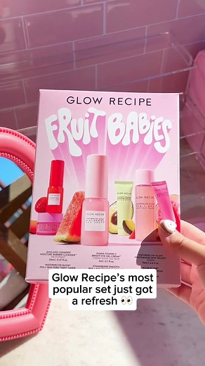 Our most popular set just got a glow up! Fruit Babies now comes with even more clinically effective skincare favorites for smooth, hydrated, glowing skin 💖 are you putting this on your wishlist? #glowrecipe #viralskincare #skincaregifts #holidaygiftideas