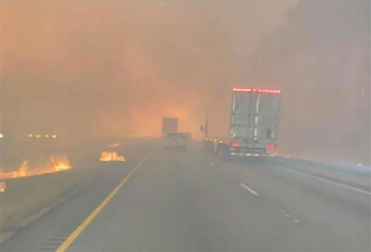 Part of I-12 closed due to forest fire near Lacombe