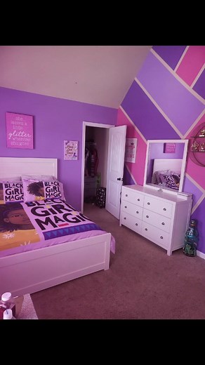 Painted a little girl's bedroom💜@behr #girlsroom #princess #bedroom #bedroomdesign #bedroommakeover #purpleroom #painting #art #artist #artwork #artistsoninstagram #paint #accentwall #sketch #artoftheday #design #love #paintings #portrait #fineart #painter #atlpainter #behrpaint #modernart #creative #fyp #creativetip #girlspainttoo #whatwillipaintnext