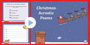 Christmas Acrostic Poem PowerPoint
