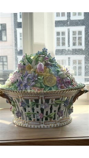 Royal hand painted Danish dishes called Flora Danica. Where flowers are painted their exact size.