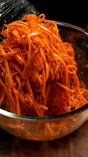 🥕 5-Minute Korean Carrot Salad to Stay Lean! #asmr #food #cooking #healthy