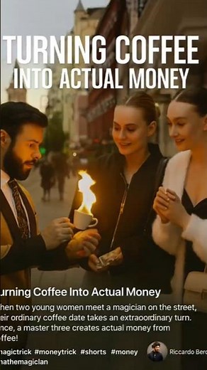 Turning Coffee Into Actual Money ☕✨💵 | Street Magic Trick
