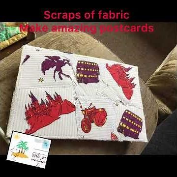Creating fabric postcards from scraps #sew, #sewing,#postcards