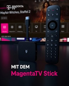 MagentaTV Stick 2. Gen. | Fernsehen & Streaming über WLAN I MagentaTV mit 160 HD-Sendern, 4K UHD, HDR, live & zeitversetzt | Streaming-Dienste (Netflix, Disney+, RTL+, DAZN, Wow) & Google Play Store