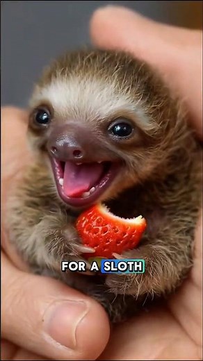 Sleepy Sloth Falls Asleep While Eating 🍃😴 #shorts #animals #sloth