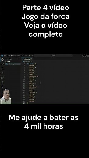 Curso Python #05 -Jogo da Forca em Python3 aula 4 #python #programacao #desenvolvedores #javascript