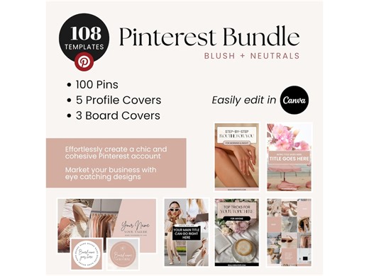 Pinterest Templates: Canva Social Media Branding Kit (108 Designs) (digital Download - Etsy