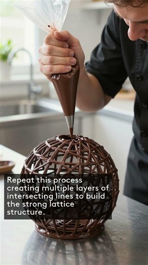 MAKING A CHOCOLATE LATTICE CAGE: THE ASMR CRACKING SOUND RECIPE