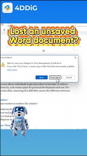 Unsaved Word File? It Might Still Be Recoverable