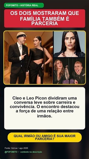 Cleo e Leo Picon falam de conexão entre irmãos