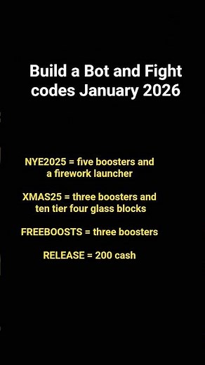 Build a Bot and Fight codes January 2026