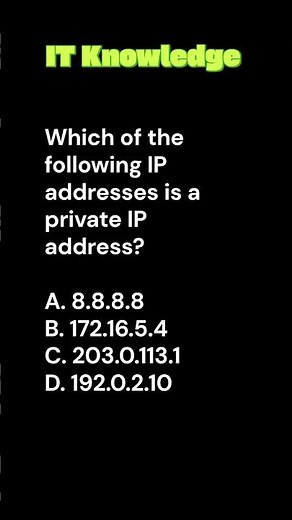 Can You Spot the Private IP? 🧠 |Trick Question! #CCST #Cisco #NetworkingBasics #short #science