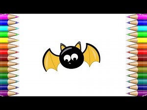 🎨 How to Draw a Cute Bat 🦇 | Easy Step by Step Drawing for Kids 🎀