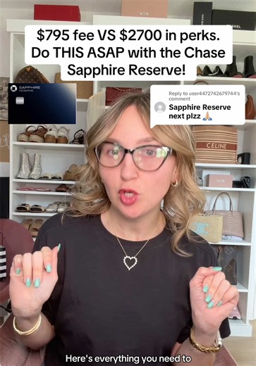 Replying to @user4472742679744 Drop Reserve in the comments and I’ll send you a full checklist of perks and benefits for the Chase Sapphire Reserve! Such a great card! So many travel perks! #chasesapphire #chase #pointsandmiles