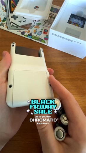 Our biggest sale ever is here. Save up to $60 on Chromatic until 12/1, plus 15% off games and accessories. Chromatic is a premium metal handheld built for people who just want to play. No ads, no WiFi, no distractions — just pop in a cartridge and start gaming. Featuring a rock-solid magnesium alloy shell, a pixel-perfect sunlight-readable display, and full Game Boy and Game Boy Color compatibility, plus more than 20 new titles made for it. | ModRetro