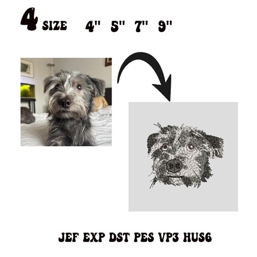 Custom Pet Embroidery Digitizing, Dog Digitizing, Cat Digitizing, Horse Digitizing, Picture Digitizing, Best Real Image Digitizing Service - Etsy