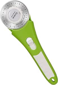 KEARING 60mm Rotary Cutter for Fabric, Precision Cloth Cutting Tool with SKS-7 High Speed Steel Blade and Safety Guard for Sewing, Quilting Arts and Crafts