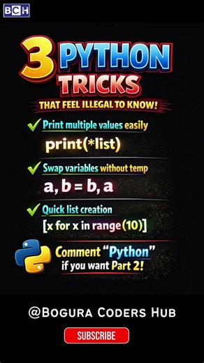 3 Python Tricks That Feel Illegal 🤯 (Most Coders Don’t Know!) | Python For Beginners | Learn Python