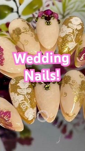 Elegant Wedding Nails Using Art Inks 💍✨ #Shorts