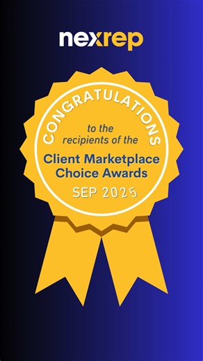 4 comments | Catching up on some well-earned applause: NexRep is proud to offer congratulations to the recipients of the September Client Marketplace Choice Awards!  | NexRep | Facebook