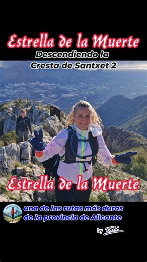 Ruta al Puig Campana, Cresta de Santxet 2, Estrella de la Muerte, descendiendo por la pared