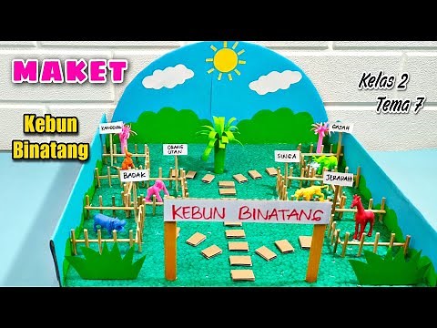 Mambuat Maket Kebun Binatang Yang Mudah || Miniatur Kebun Binatang Dari Kardus Bekas || Zoo Project