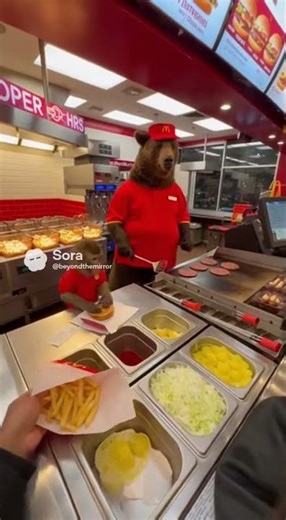 Bear & Monkey McD's Shift! 🍔🐻🐒 You Won't Believe Who's Serving Your Fries!
