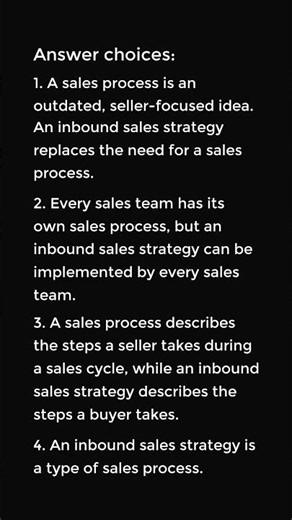What is the difference between a sales process and an inbound sales strategy?
