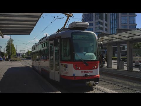 Czech Republic, Olomouc, tram 7 ride from Hlavní Nádraží to Envelopa