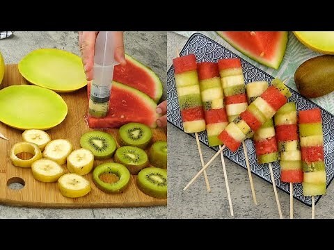 Fruit skewers: the syringe method to try!