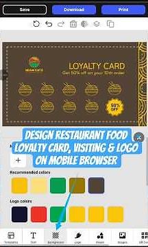Design Food Restaurant Business Loyalty, Visiting Card & Logo on Mobile Browser #restaurantbusiness