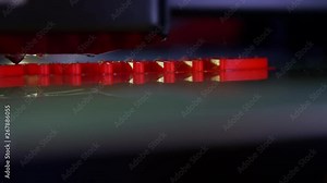 3D printer working close up. Automatic three dimensional 3d printer performs plastic. Modern 3D printer printing an object from the hot molten. Concept progressive additive technology for 3d printing