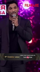Throwback to when #AlluArjun gave a hilarious speech on winning the award for Best Actor (Male) at the #FilmfareSouthAwards. 😂❤️ Get ready to experience many such moments of joy at the 67th #FilmfareAwardsSouth 2022 on 9th October at Bangalore International Exhibition Centre. Book your tickets now on BookMyShow! Please find below the link to BMS - https://in.bookmyshow.com/events/67th-filmfare-awards-2022/ET00340550 | Filmfare