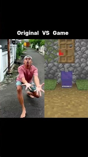 Original VS Game - Sprunki Oren Lompat Dari Genteng #shorts #minecraft #funny