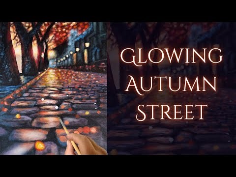 Acrylic Painting Tutorial | Glowing Autumn Street Scene Step-by-Step