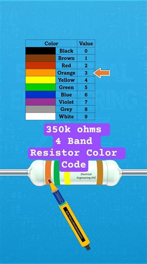 350k ohms 4 band 5 percent tolerance Resistor #resistorcolorcode #electronics #diy #repair