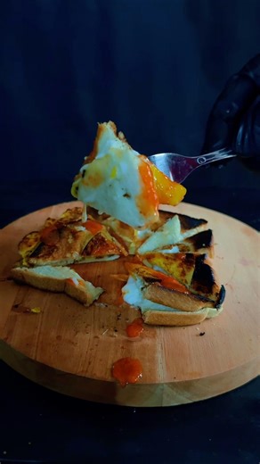 ASMR Cooking Breakfast Toast | Fried Egg and Melted Cheese Sounds #shortsasmr