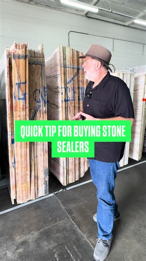 Stone sealer tip you should know: If someone says their product makes stone “stain-proof,” be skeptical. That’s not how sealers work. And if your slab yard is pushing a house-brand sealer without much info… ask questions. Not all sealers are equal. Not all stones need the same thing. Do your homework before you apply anything to your countertops. Follow for real stone knowledge. #StoneTok #StoneCare #NaturalStone #DesignTips #TheWorldOfStone