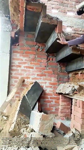 One-Blow Demolition: The Hammer Strike That Felled a Faulty Stair