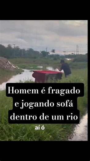 Man throws trash in river #news