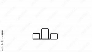 Animated income growth line ui icon. Investment. Seamless loop HD video with alpha channel on transparent background. Outline isolated user interface element motion graphic animation