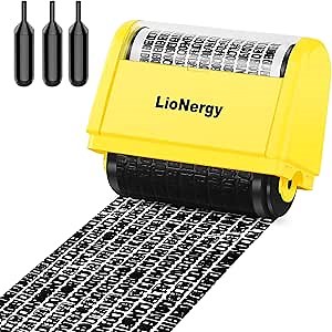 Wide Advanced ID Roller Stamp by Guard Your ID, Privacy Protection and Identity Theft Prevention, As Seen on TV (3-Pack, Blue, Pink, Purple)