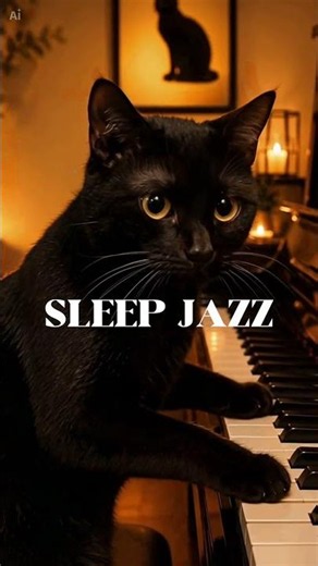 SLEEP JAZZ🌙 2AM Tokyo Jazz| Deep Sleep on a Rainy Night with a Black Cat 🐈‍⬛