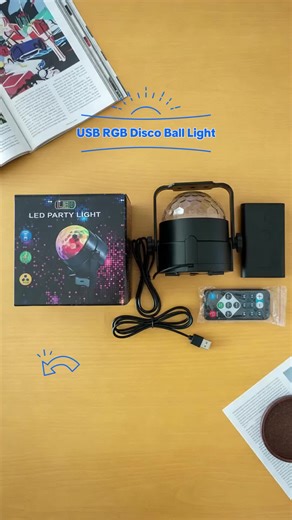 LED Stage Light, USB Powered RGB Disco Ball Light, Rotating Dj Ball Strobe Light with Remote Control, Magic Dance Car Party Atmosphere Lamp #smartchristmaslights #ledroomdecor #makeupbagwithlights #glowholiday #leddrivinglights #christmaslightdisplays #ledlightbulbs #ledpods #glowgadgets #carinteriorledlights