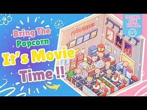 Cute Cinema 3D Sticker Scene🍿📽️ | DIY Mini Book 3D Sticker Scene Craft Tutorial