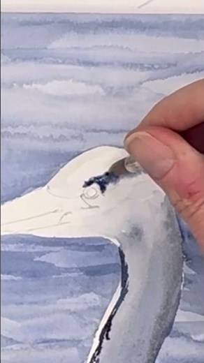 Easy watercolor blue heron