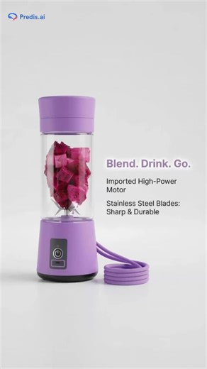 The Portable Smoothie Maker Cup is your go-to kitchen appliance for quick and healthy smoothies on the go! 🍓🥤 Equipped with a powerful motor and a stainless steel stirring blade, it guarantees smooth and consistent blending in seconds. Its unique carrying rope adds practicality, making it easy to bring along wherever life takes you. Say goodbye to bulky blenders and embrace convenience without compromising quality. Perfect for busy mornings, gym sessions, or outdoor adventures—blend your favor