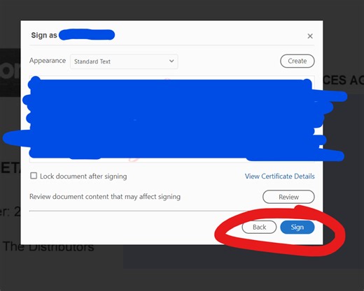 Digital Signature - Sign Button Not Working