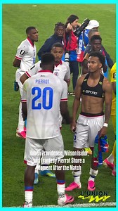 You got this!! 2 More To Go!! 🇭🇹🇭🇹🇭🇹 In the emotional moments following Haiti’s 0-1 loss to Scotland in their 2026 FIFA World Cup opener, forwards Ruben Providence (15), Wilson Isidor (18), and Frantzdy Pierrot (20) stood together on the pitch. With some disappointment and resolve visible on their faces, Pierrot was seen talking animatedly to his teammates. Providence impressed in attack, Isidor pushed forward from the start, and Pierrot led the line in search of an equalizer. Haiti will l